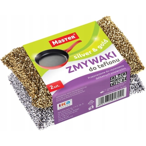 MASTER ZMYWAK KUCHENNY DO TEFLONU SILVER&GOLD 2szt