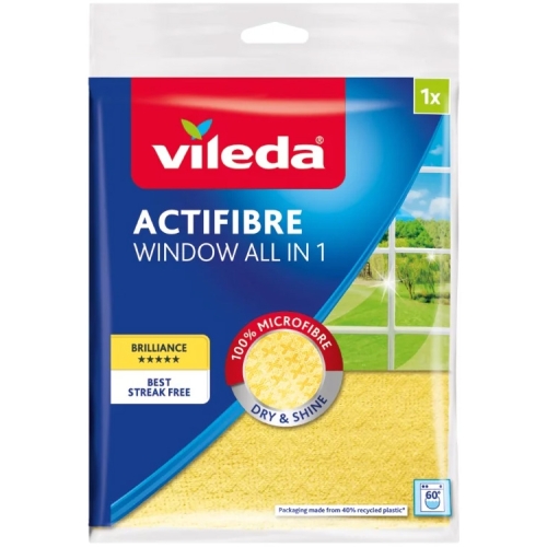 VILEDA Actifibre Window Ścierka z mikrofibry 32x34 do mycia okien szyb